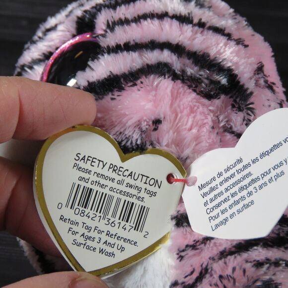 TY Beanie Boos Zoey the Zebra 6" Plush Glam Pink Black Striped Stuffed Animal - Picture 13 of 16